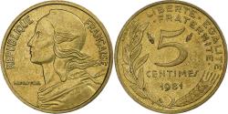 World Coins - France, 5 Centimes, Marianne, 1981, Pessac, Aluminum-Bronze,