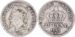 World Coins - Coin, France, Napoleon III, Napoléon III, 20 Centimes, 1867, Paris,
