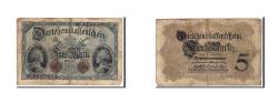 World Coins - Banknote, Germany, 5 Mark, 1914, KM:47b, VG(8-10)