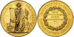 World Coins - France, Medal, Prix d'encouragement - Colombiers civils, 1870, Copper Gilt
