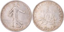 World Coins - Coin, France, Semeuse, Franc, 1906, Paris, , Silver, KM:844.1