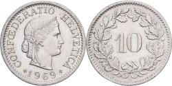 World Coins - Switzerland, 10 Rappen, Libertas, 1969, Bern, Copper-nickel, , KM:27