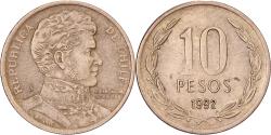 World Coins - Chile, 10 Pesos, 1992, Santiago, Aluminum-Bronze, , KM:228.2