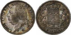 World Coins - France, Louis XVIII, Franc, Louis XVIII, 1824, Lille, Silver,