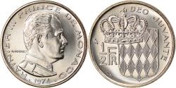 World Coins - Coin, Monaco, Rainier III, 1/2 Franc, 1974, , Nickel, KM:145
