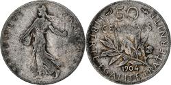 World Coins - France, Semeuse, 50 Centimes, 1904, Paris, , Silver, KM:854,Gadoury 420