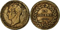 World Coins - Monaco, Honore V, Decime, 1838, Monaco, Copper, , Gadoury:MC 105
