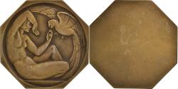 World Coins - France, Medal, Macaw's Woman, Femme à l'Ara, 1930, Delannoy, Uniface