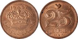 World Coins - Coin, Denmark, 25 Öre, 1997