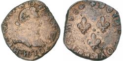 World Coins - France, Henri III, Double Tournois, 1586, La Rochelle, Copper,