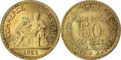 World Coins - Coin, France, Chambre de commerce, 50 Centimes, 1922, Paris,