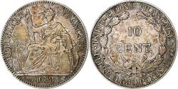 World Coins - French Indo-China, 10 Cents, 1923, Paris, Silver,