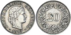 World Coins - Coin, Switzerland, 20 Rappen, 1943