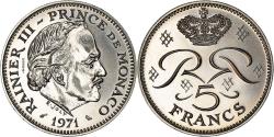 World Coins - Coin, Monaco, Rainier III, 5 Francs, 1971, Paris, ESSAI,
