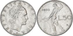 World Coins - Coin, Italy, 50 Lire, 1959, Rome, , Stainless Steel, KM:95.1