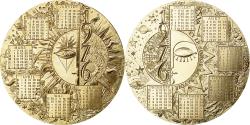 World Coins - France, Medal, Médaille de Table , Calendrier, 1976, Bronze, Lecuyer,