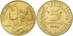 World Coins - France, 5 Centimes, Marianne, 1984, Pessac, Aluminum-Bronze,