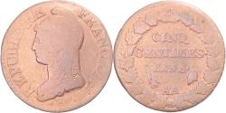 World Coins - Coin, France, Dupré, 5 Centimes, AN 8, Metz, , Copper, Gadoury:126a