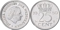 World Coins - Netherlands, Juliana, 25 Cents, 1980, Nickel, , KM:183