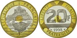 World Coins - Coin, France, Mont Saint Michel, 20 Francs, 1998, , Tri-Metallic