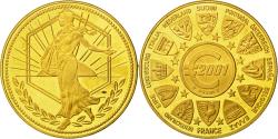 World Coins - France, Medal, L'Europe, La Semeuse, 2001, , Gilt Bronze
