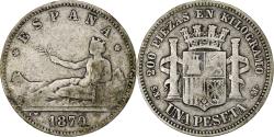 World Coins - Spain, Provisional Government, Peseta, 1870, Madrid, Silver, , KM:653