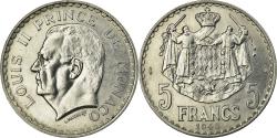 World Coins - Coin, Monaco, Louis II, 5 Francs, 1945, , Aluminum, KM:122