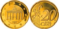 World Coins - GERMANY - FEDERAL REPUBLIC, 20 Euro Cent, 2002, Stuttgart, , Brass