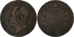 World Coins - Italy, Vittorio Emanuele II, 10 Centesimi, 1866, Milan, Bronze,