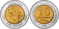 World Coins - Uruguay, 10 Pesos, Artigas, 2000, Bi-Metallic,