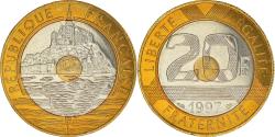 World Coins - Coin, France, Mont Saint Michel, 20 Francs, 1997, Paris,