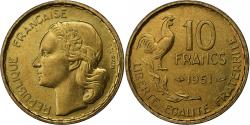 World Coins - France, 10 Francs, Guiraud, 1951, Paris, Aluminum-Bronze,