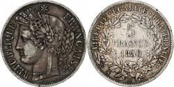 World Coins - France, 5 Francs, Cérès, 1850, Strasbourg, Silver, , Gadoury:719