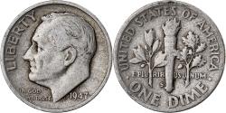 Us Coins - United States, Dime, Roosevelt Dime, 1947, San Francisco, Silver,