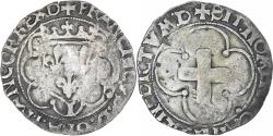 World Coins - France, François Ier, Douzain à la croisette, Limoges, Billon,