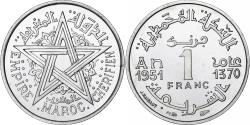 World Coins - Morocco, Franc, 1951, Paris, série FDC, Aluminum,