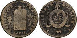 World Coins - France, 2 sols aux balances non daté, An 2, Pau, Métal de cloche,