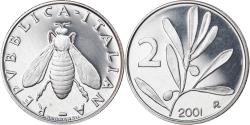 World Coins - Coin, Italy, 2 Lire, 2001, Rome, Proof, , Aluminum, KM:94