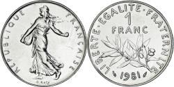 World Coins - Coin, France, Semeuse, Franc, 1981, Paris, série FDC, , Nickel