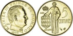 World Coins - Coin, Monaco, Rainier III, 5 Centimes, 1995, , Aluminum-Bronze, KM:156