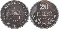World Coins - Hungary, 20 Fillér, 1916, Budapest, Iron, , KM:498