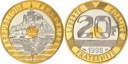 World Coins - Coin, France, Mont Saint Michel, 20 Francs, 1998, Paris,