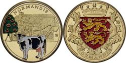 World Coins - France, Medal, Normandie, Steel, Colourized,