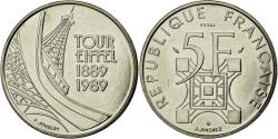 World Coins - Coin, France, Tour Eiffel, 5 Francs, 1989, Paris, ESSAI, , Nickel