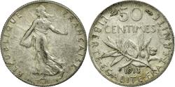 World Coins - Coin, France, Semeuse, 50 Centimes, 1913, , Silver, Gadoury:420