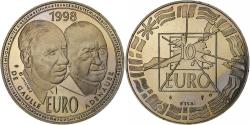 World Coins - France, Medal, 10 Euro, De Gaulle-Adenauer, 1998, Copper-nickel,