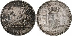 World Coins - Spain, Provisional Government, 5 Pesetas, 1870, Madrid, Silver,