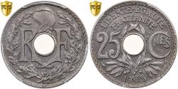World Coins - France, 25 Centimes, Lindauer, 1925, Paris, Copper-nickel, PCGS,