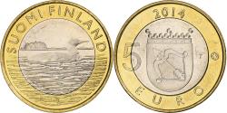 World Coins - Finland, 5 Euro, Black-throated loon, 2014, Vantaa, Bi-Metallic,