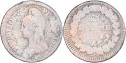 World Coins - France, Decime, Dupré, AN 5, Paris, Refrappage du 2 décimes, Copper,